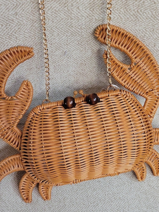 Tommy Bahama Handbags - TOMMY BAHAMA Crab Wicker Crossbody Clutch Bag, Viral, Hard To Find
